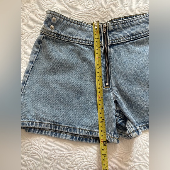 Zara Jean skort denim shorts pleated button snap high waist blue little girls - Picture 9 of 9